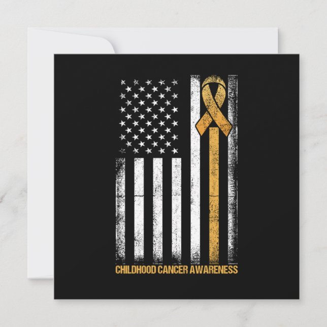 Flag Childhood Cancer Awareness Gift Inbjudningar (Framsida)