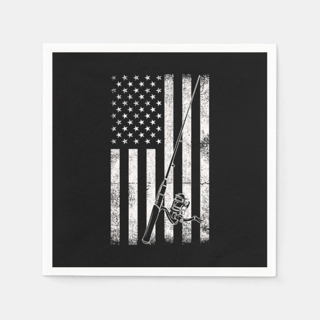 Flag Fishing Rod Hobby Fun Fishing Sea Ocean Gift Pappersservett (Framsidan)