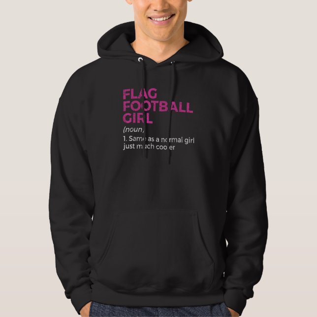 Flag Football Girl Definition Hoodie (Framsida)