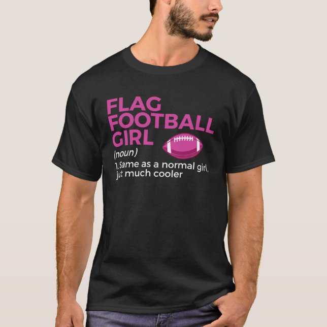 Flag Football Girl Definition T Shirt (Framsida)