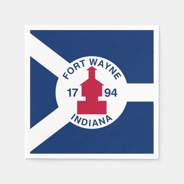 Flag Fort Wayne, Indiana Napkins Pappersservett (Framsidan)