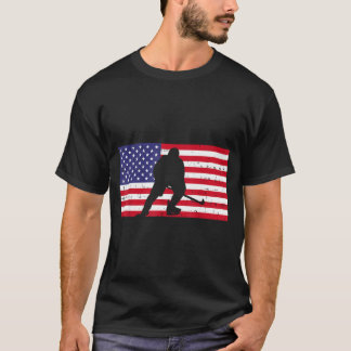 Flag ice hockey player vintage patriotic men women t shirt