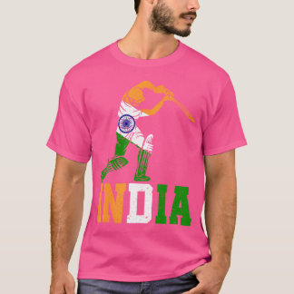 Flag India Cricket Supporters Cool Indian Cricket T Shirt