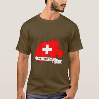  Flag map of Switzerland T Shirt