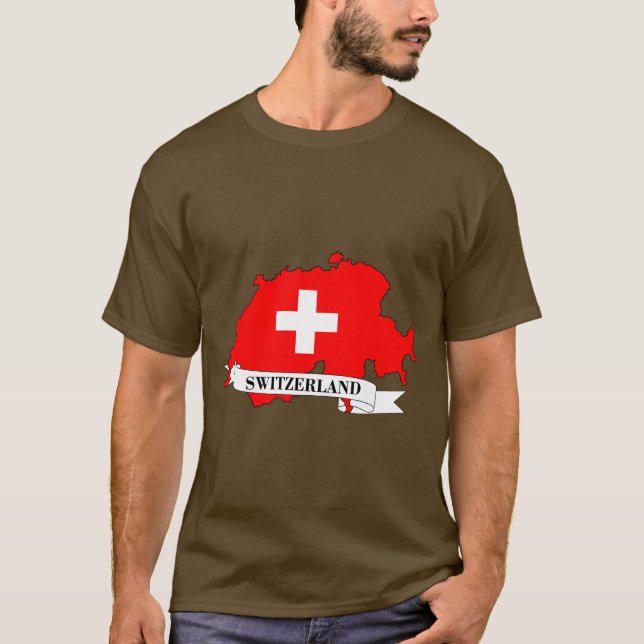  Flag map of Switzerland T Shirt (Framsida)