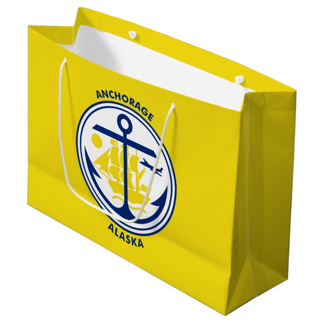 Flag of Anchorage, Alaska Large Gift Bag (Framsidan Vinklad)
