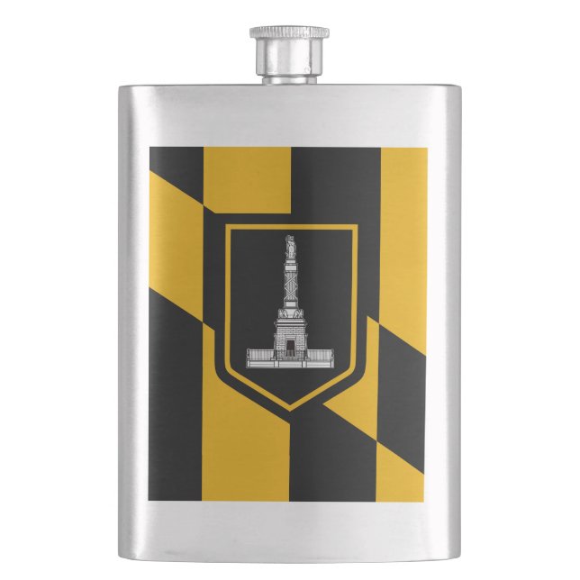 Flag of Baltimore, Maryland Hip Flask Fickplunta (Framsidan)