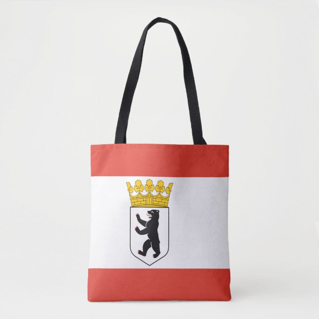 Flag of Berlin Tote Bag Tygkasse (Framsida)