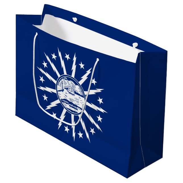 Flag of Buffalo, New York Large Gift Bag (Framsidan Vinklad)