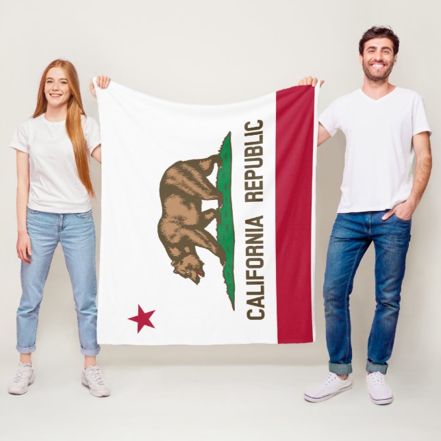 Flag Of California,California flag blanket Fleecefilt (På plats)