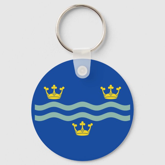 Flag of Cambridgeshire Keychain Nyckelring (Framsida)