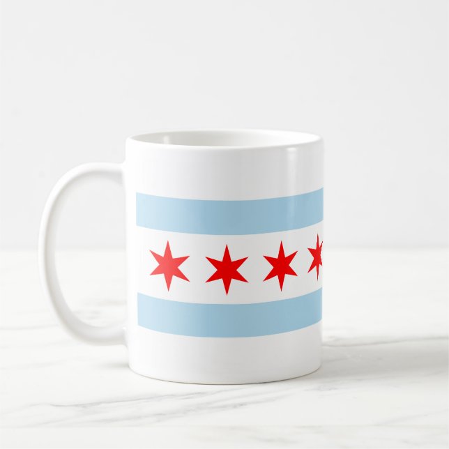 Flag of Chicago, Illinois Coffee Mug Kaffemugg (Vänster)