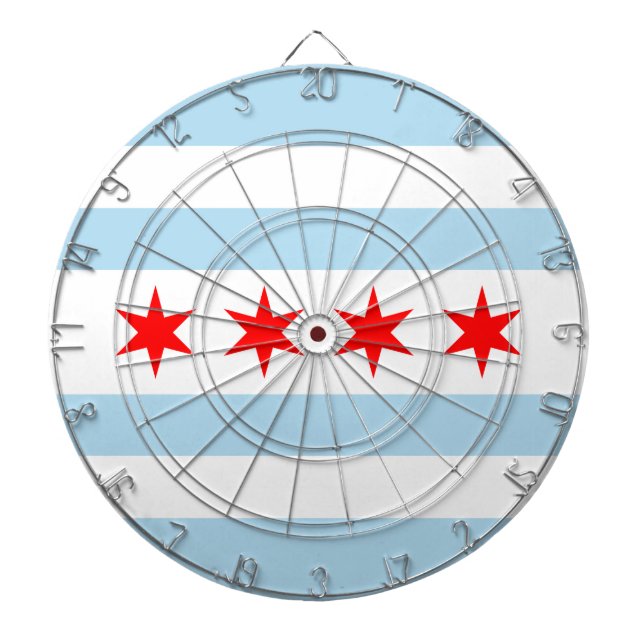 Flag of Chicago, Illinois Dartboard Darttavla (Framsidan)