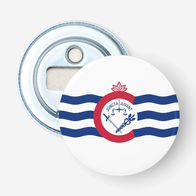 Flag of Cincinnati, Ohio Bottle Opener Flasköppnare (Framsidan)
