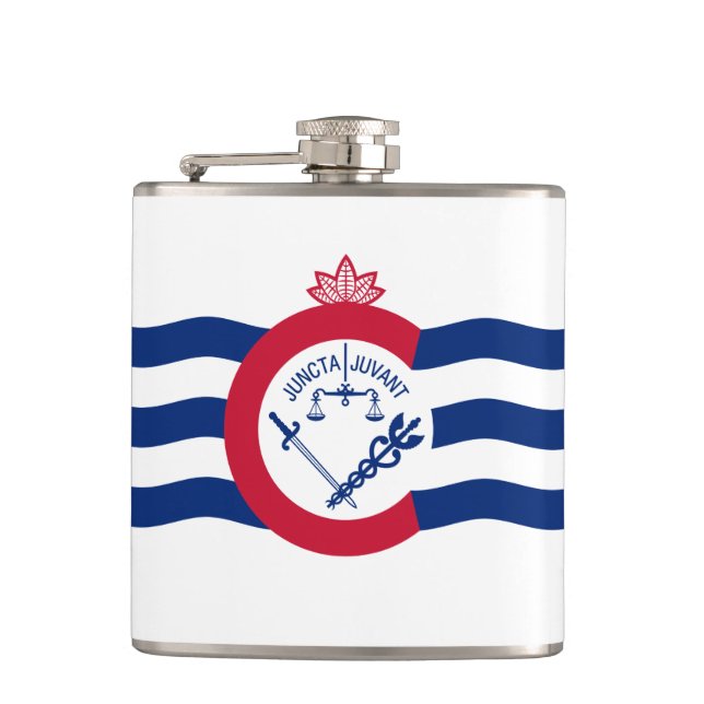 Flag of Cincinnati, Ohio Hip Flask Fickplunta (Framsidan)