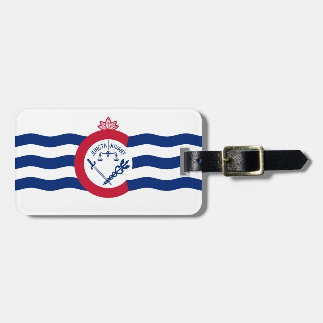 Flag of Cincinnati, Ohio Luggage Tag Bagagebricka (Horisontell Framsida)