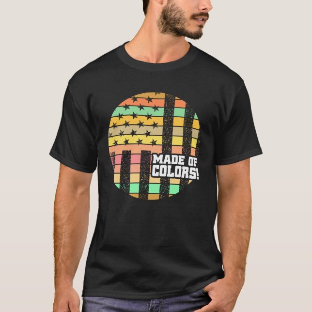 Flag Of Colorful Artists Artwork T Shirt (Framsida)