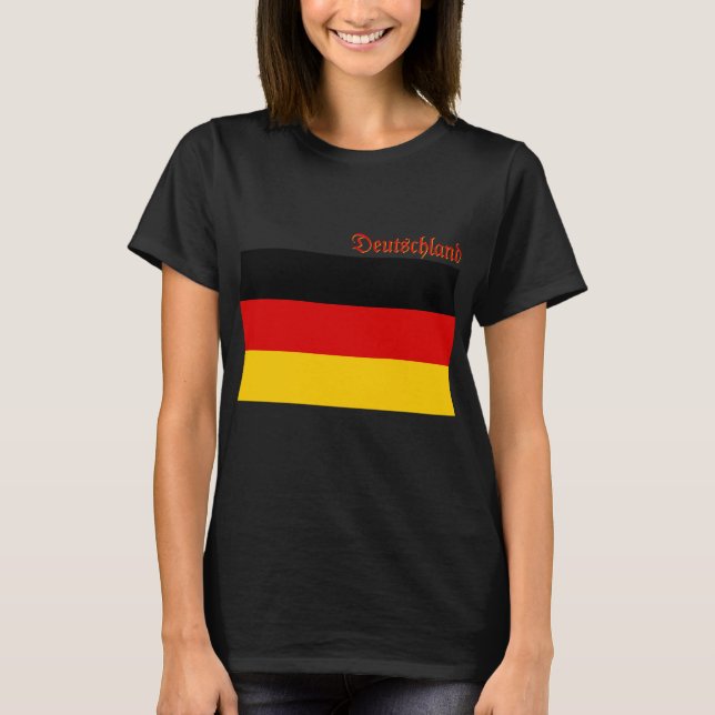 Flag of Germany custom-cut  T Shirt (Framsida)