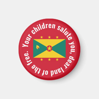 Flag of Guyana National Anthem Red Green Yellow Magnet