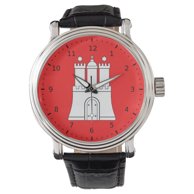 Flag of Hamburg Watch Armbandsur (Framsida)