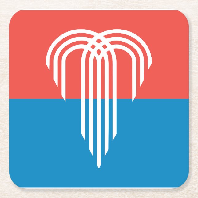 Flag of Kansas City, Missouri Underlägg Papper Kvadrat (Framsidan)