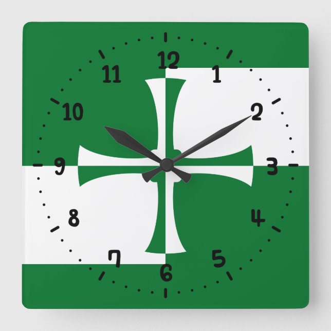 Flag of Kirkcudbrightshire Square Wall Clock Fyrkantig Klocka (Framsida)