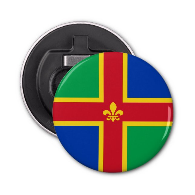 Flag of Lincolnshire Bottle Opener Flasköppnare (Framsidan)