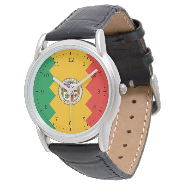 Flag of Los Angeles, California Armbandsur (Vinklad)