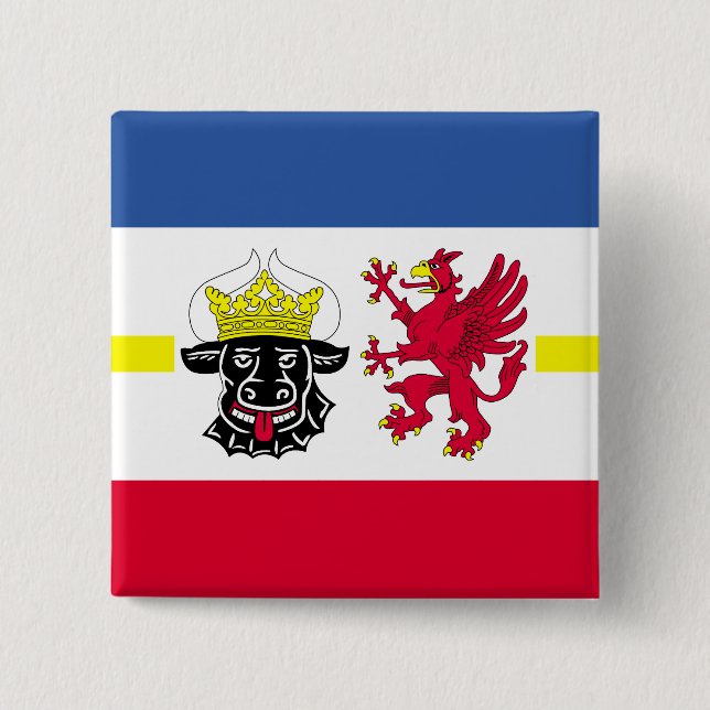 Flag of Mecklenburg-Western Pomerania Pinback Butt Knapp (Framsida)