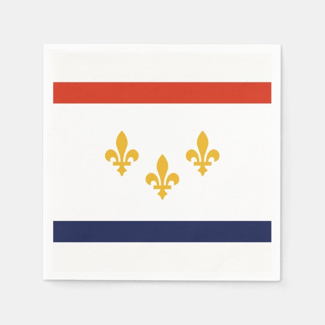 Flag of New Orleans, Louisiana Paper Napkins Pappersservett (Framsidan)