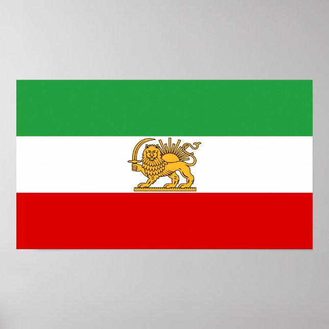 Flag of Persia / Iran (1964-1980) -  شیر و خورشید Poster (Framsidan)