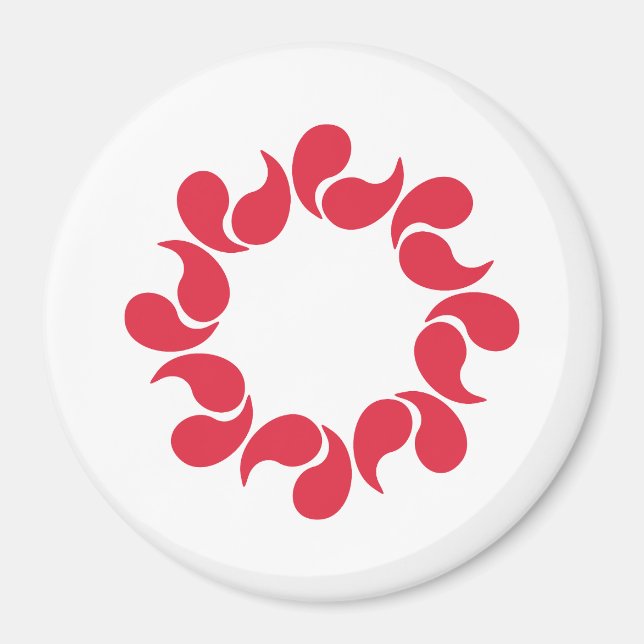 Flag of Saitama Prefecture, Japan Magnet (Framsidan)