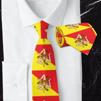 Flag of Sicily Trinacria Yellow & Red Slips