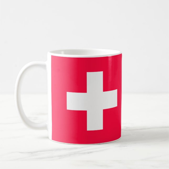Flag of Switzerland modified – Schweiz – Suisse Kaffemugg (Vänster)