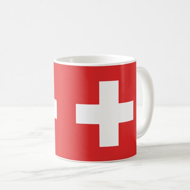 Flag of Switzerland – Schweiz – Suisse – Svizzera Kaffemugg (Framsida höger)