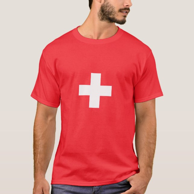 Flag of Switzerland – Schweiz – Suisse – Svizzera T Shirt (Framsida)