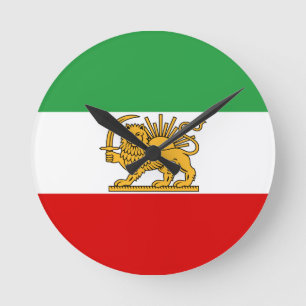 Flag of the Shah of Iran (1964-1980) شیر و خورشید Rund Klocka