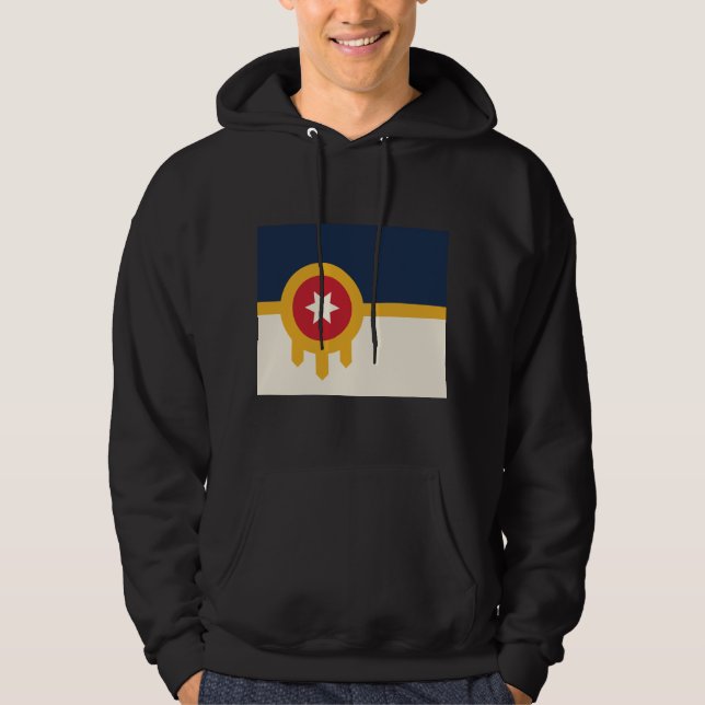 Flag of Tulsa city, Oklahoma State Hoodie (Framsida)