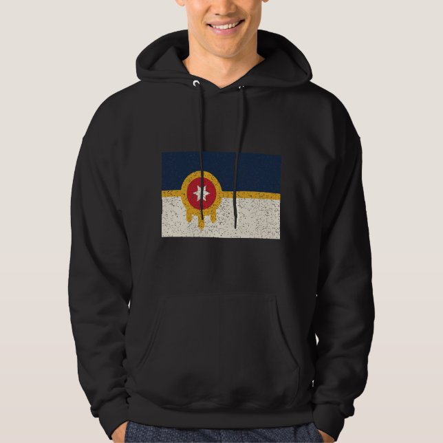 Flag of Tulsa city, Oklahoma State Hoodie (Framsida)
