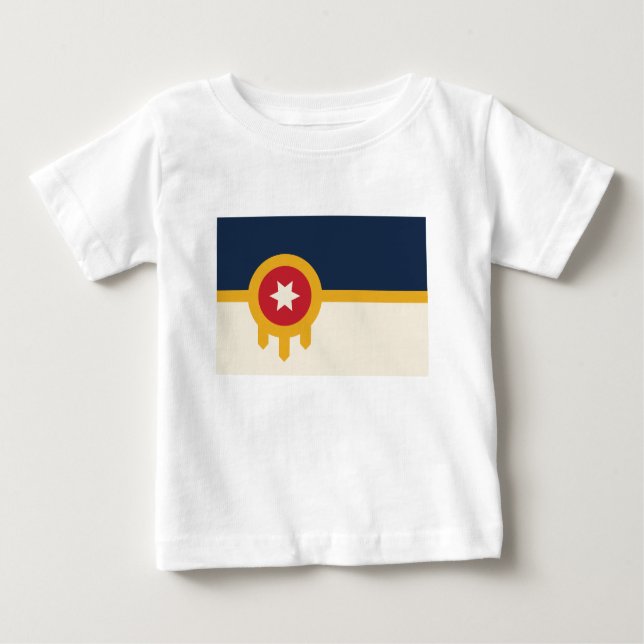 Flag of Tulsa city, Oklahoma State T Shirt (Framsida)