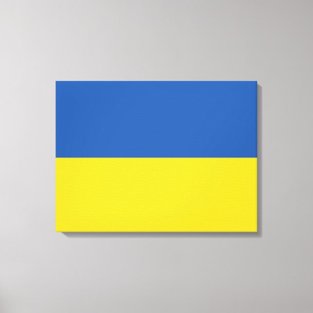 Flag of Ukraine Button Canvastryck (Framsida)