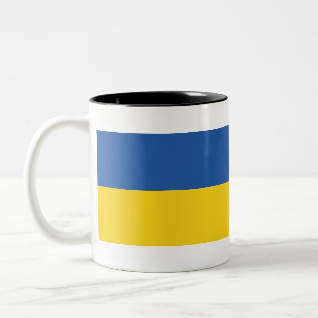 Flag of Ukraine Två-Tonad Mugg (Vänster)