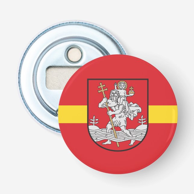 Flag of Vilnius, Lithuania Bottle Opener Flasköppnare (Framsidan)