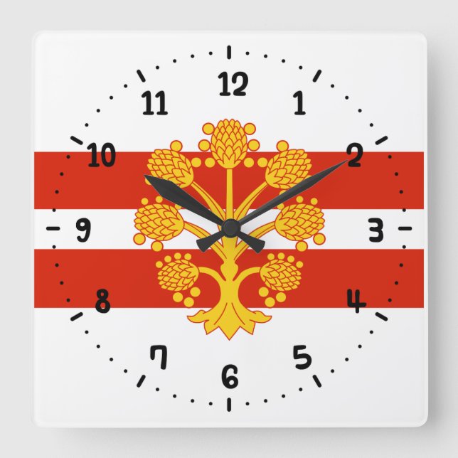 Flag of Westmorland Square Wall Clock Fyrkantig Klocka (Framsida)