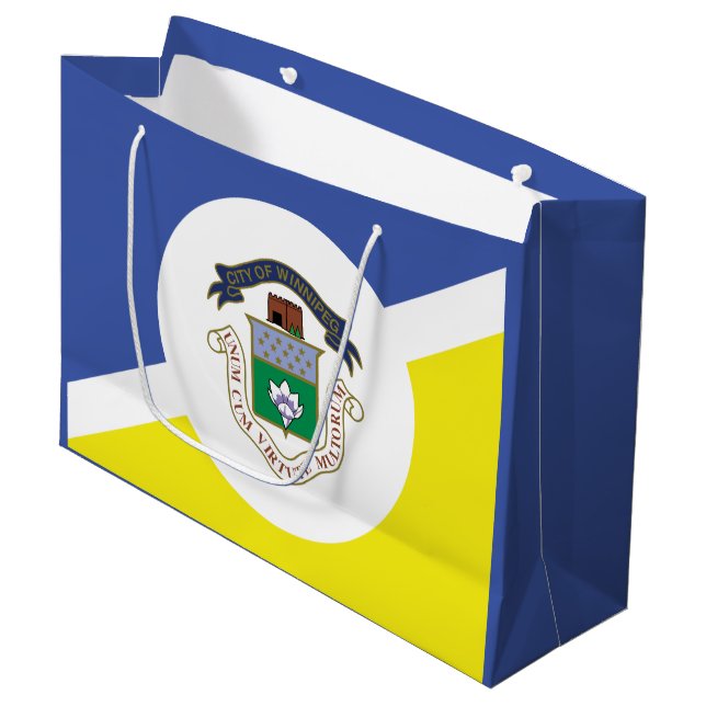 Flag of Winnipeg, Manitoba Large Gift Bag (Framsidan Vinklad)