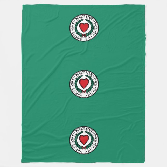 Flag of Worcester, Massachusetts Fleece Blanket (Framsidan)