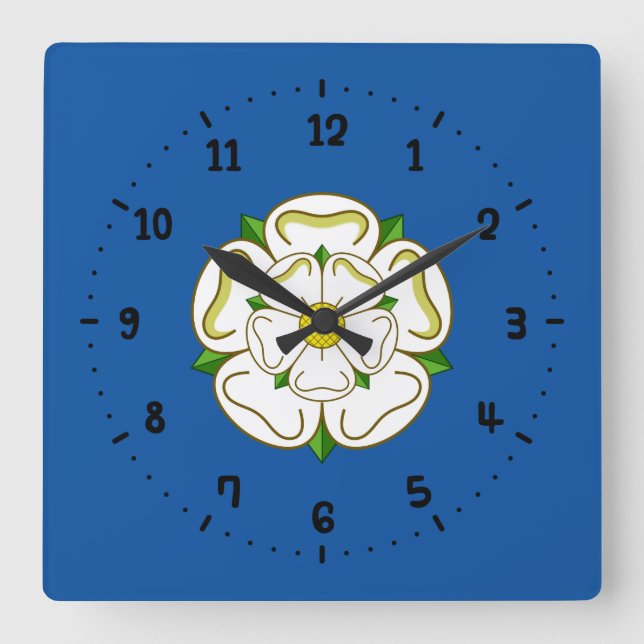 Flag of Yorkshire Square Wall Clock Fyrkantig Klocka (Framsida)
