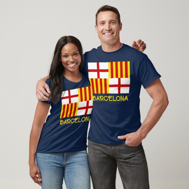 Flag Red White Yellow Barcelona Nationalist Art T Shirt (Unisex)