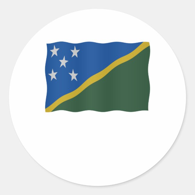 Flag Solomon Islands Runt Klistermärke (Framsida)