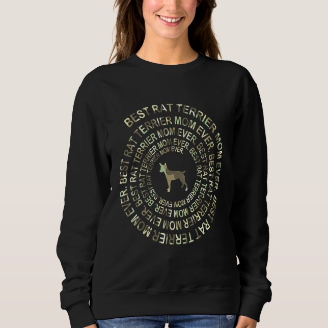 Flag US Camo Rat Terrier Dog Mom Ever Spiral Dog T Shirt (Framsida)